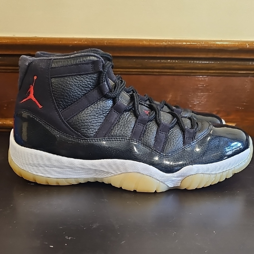 72 & 10 Jordan High Top Sneakers - Black and Red